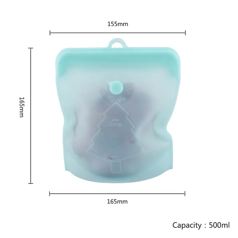 Haste com date ponteiro economizador de alimentos saco de armazenamento de silicone frutas embalando bolsas de queda