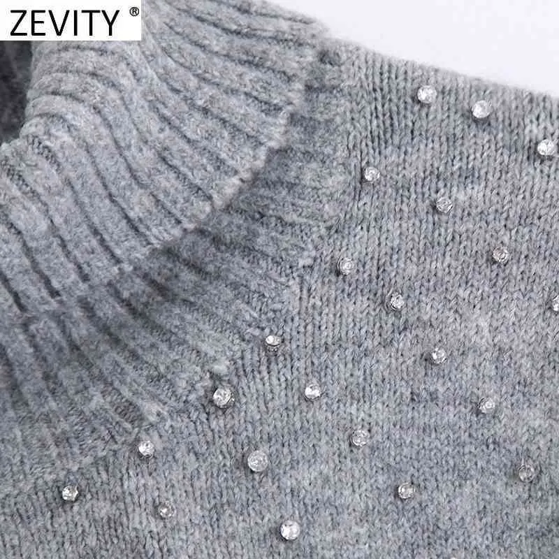 女性のファッションタートルネックグレーの編み物セーターフェムメシックな男ドイヤンドタッセル装飾プルオーバーカジュアルトップスS494 210420