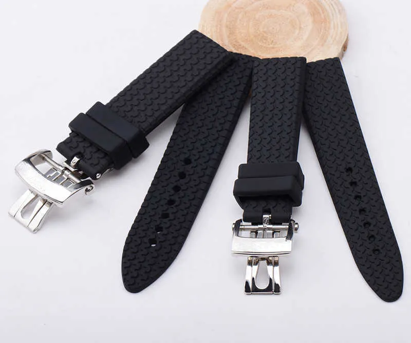 23 mm rubberen horlogeband voor chopard horlogeband met roestvrijstalen vlindergespoel waterdichte armband H09159544947
