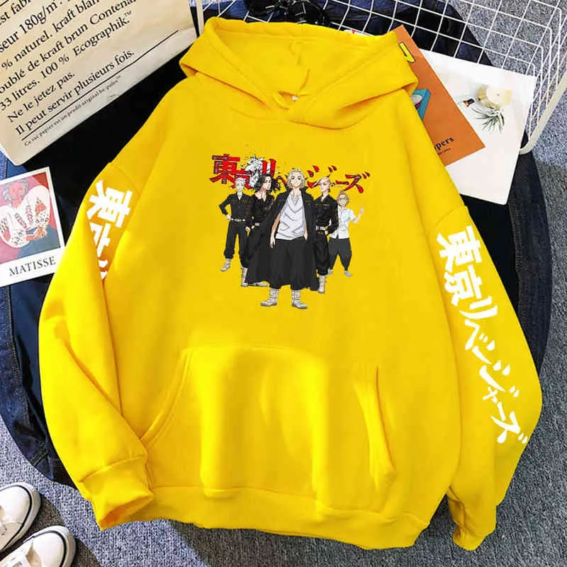 Hot Tokyo Revengers Hoodie Anime Character Sweatshirt Autumn Winter Fleece Casual Pullover Fashion Street Cosplay Clothes Tops H1227
