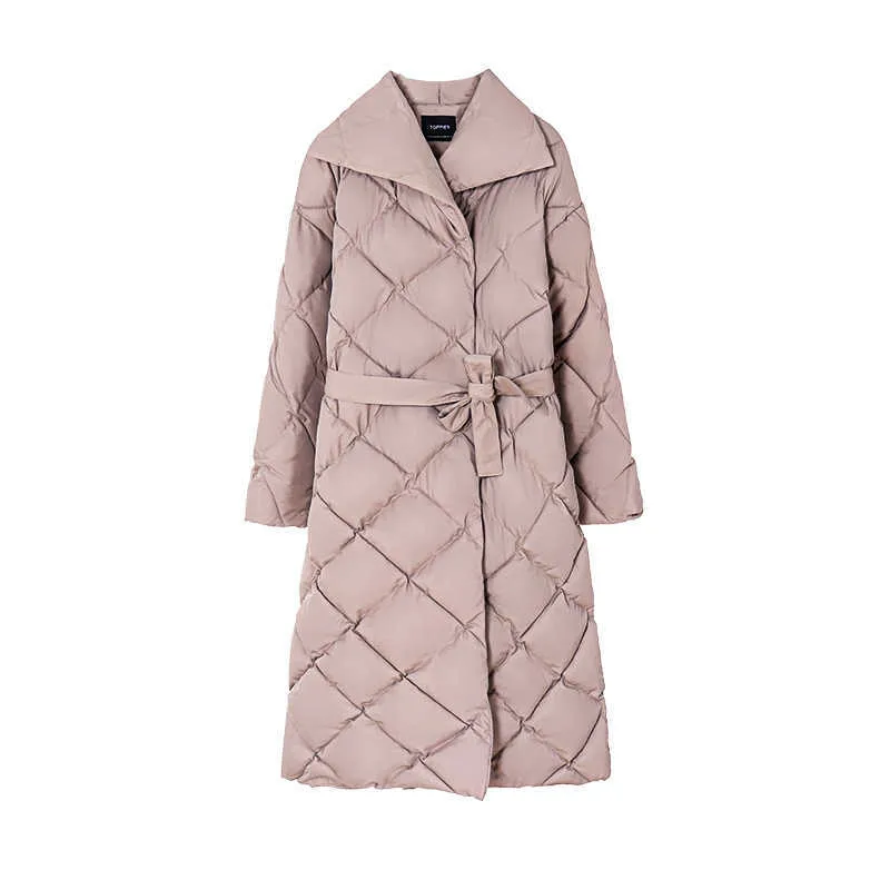 トッピースウィンターコート女性パーカー厚い暖かい格子縞のバブル韓国のフグジャケットファッションのoutware 211018