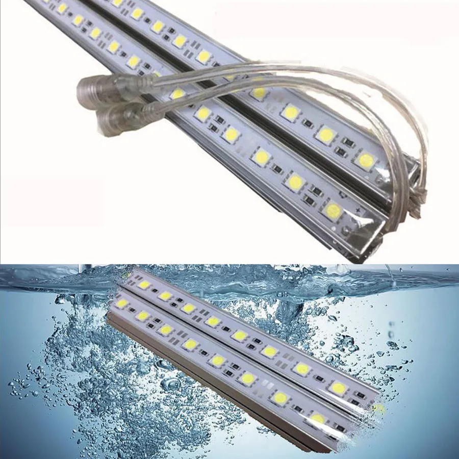 50 SZTUK IP68 Wodoodporna LED Bar DC 12V 24 V 50 CM 100 CM 36led 5050 SMD Hard Sztywna Szafka Szafka Bar Light Używanie pod wodą