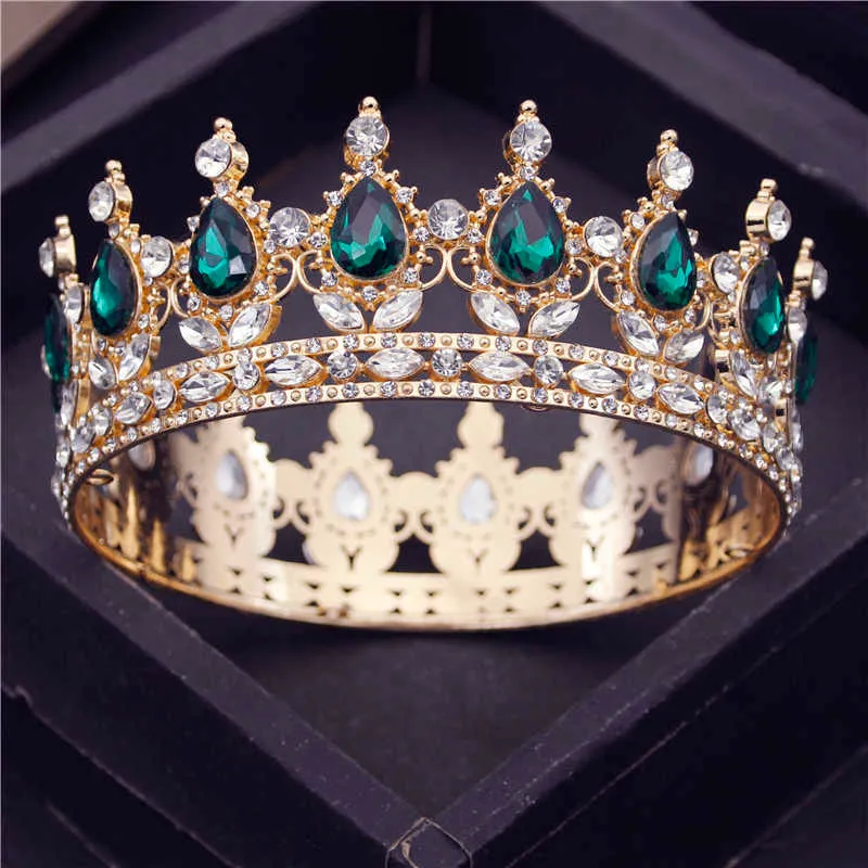 Metal coroa nupcial diadema real rainha tiaras tiaras círculo cabeça ornamentos banquete casamento cocar headdress de cabelo acessórios x0625