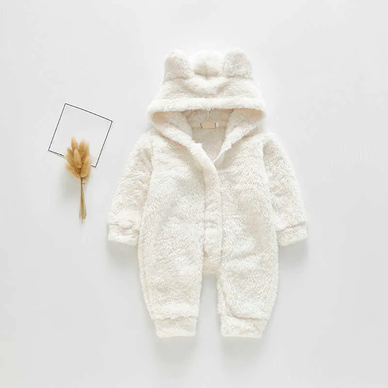 Bear Leader born Baby Winter Clothes Infant Girls Boys Cartoon Warm Overall Autumn Baby Fleece Rompers Toddler Cute Costumes 210708