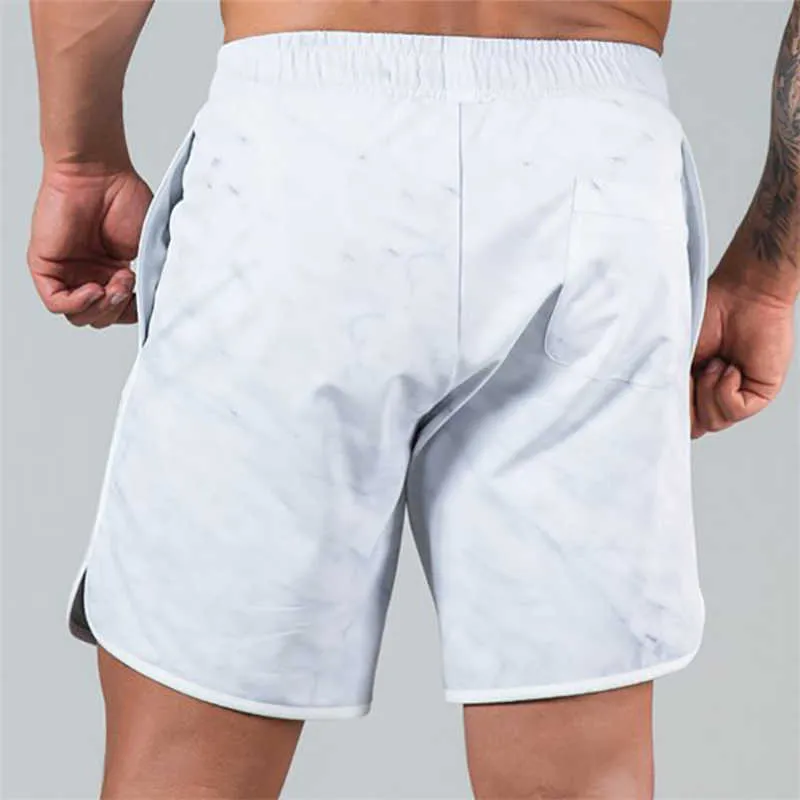 Camouflage 3D Imprimer Côté Rayé Hommes Short De Course À Séchage Rapide Gym Sport Fitness Jogging Short D'entraînement Hommes Sport Pantalon Court X0628