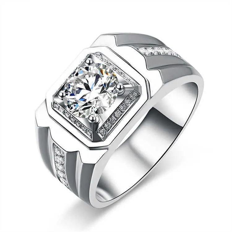 Damenringe Kristall platiniert 18K Gold Diamantring Herren Hochzeit Herren Lady Cluster Stile Band
