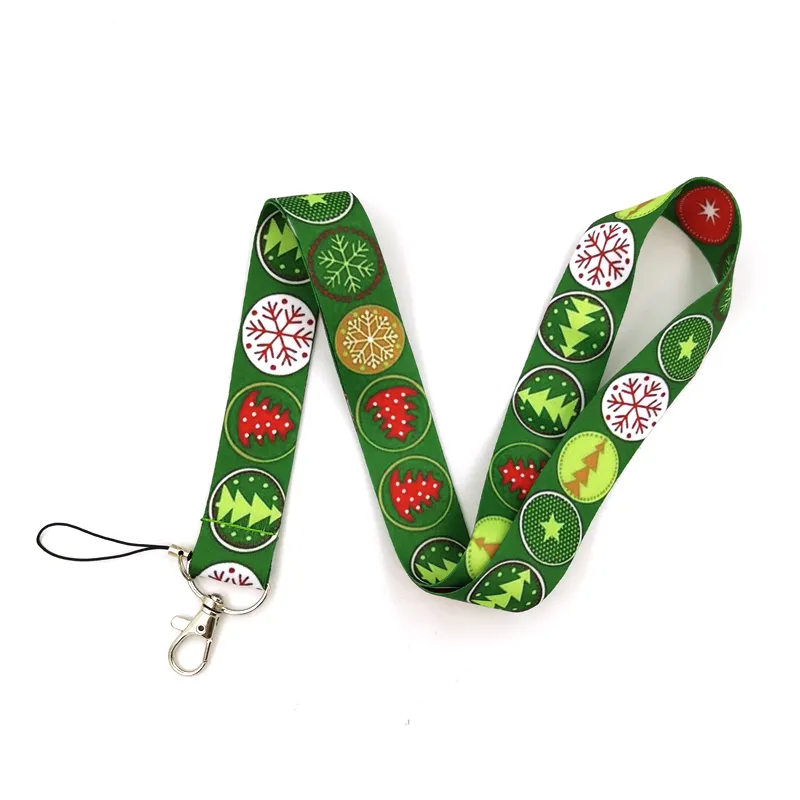 10 adet Merry Christmas Ağacı Moda Basit Zincir Boyun KIMLIK Kart Cep Telefonu USB Anahtar Kordon