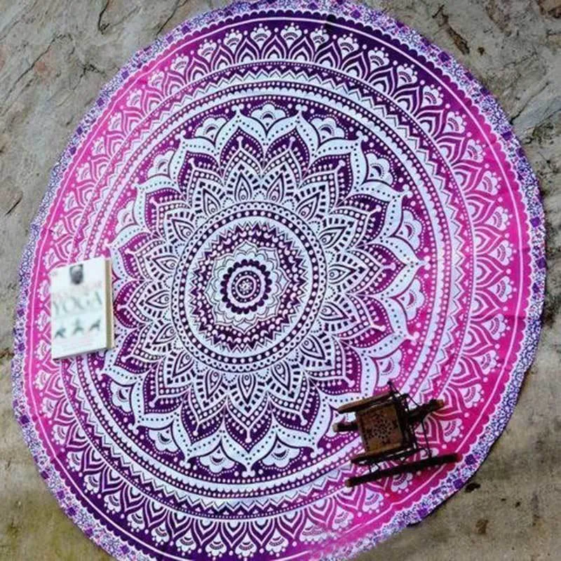 Mandala Round Tapestry Summer Beach Picnic Coperta da tiro Coperta Tappetini Bohemia Accessori la casa 220301