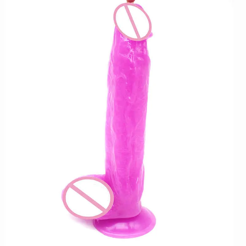 NXY Dildos Anal Zabawki Fioletowy Kolor Gruby Duży Symulowany Penis Plug Fałszywy dla mężczyzn i kobiet dorosłych Produkty 0225