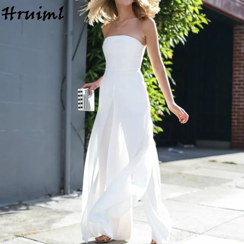 Overalls Sommer Kleidung für Frauen Weiß Trägerlos Hohe Taille Patchwork Elegante Frau Mode Casual Damen 210513