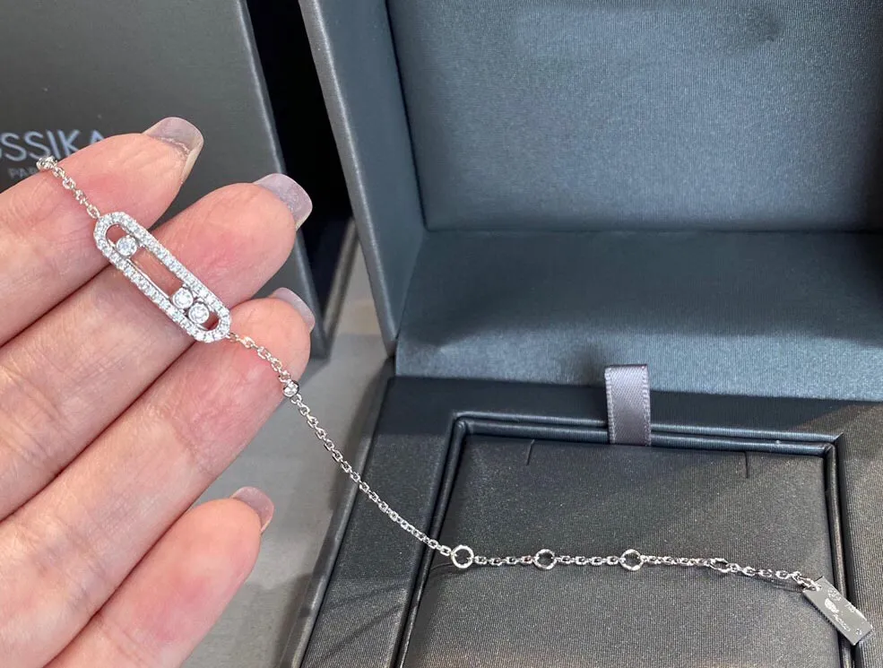 Bracelet punk à breloques de luxe de qualité avec diamant pour femmes, bijoux de mariage, cadeau avec timbre PS45752760