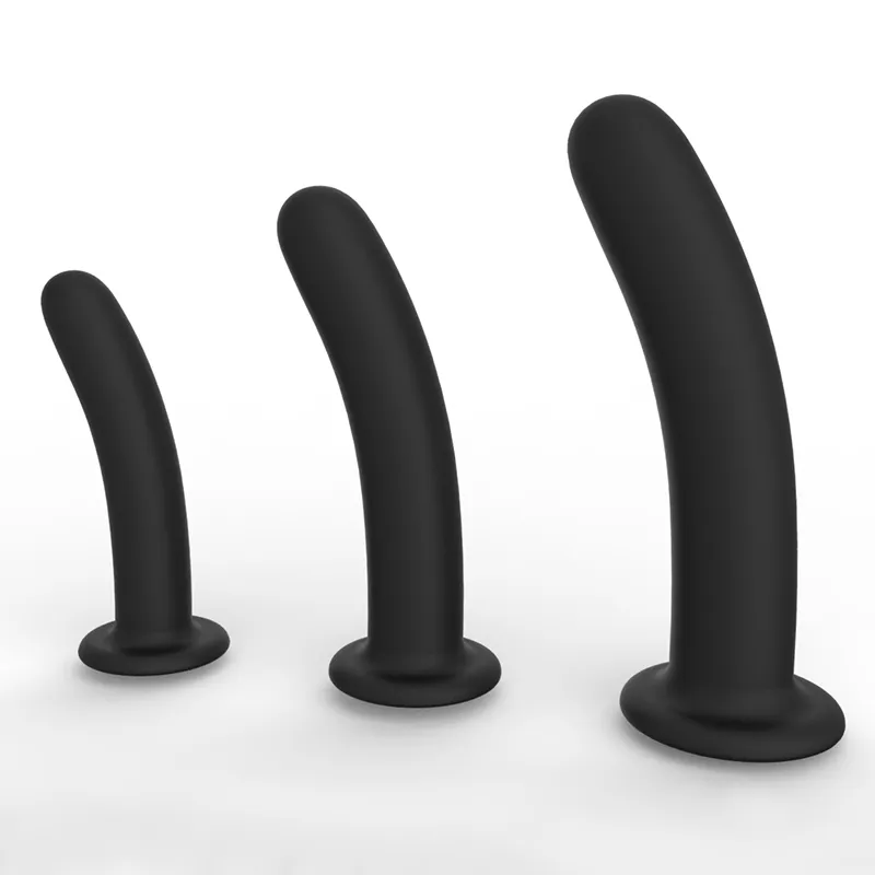 Mini gode en silicone lisse Plug anal masseur en silicone noir avec ventouse masturbateur de clitoris étanche jouets sexuels pour adultes X0503