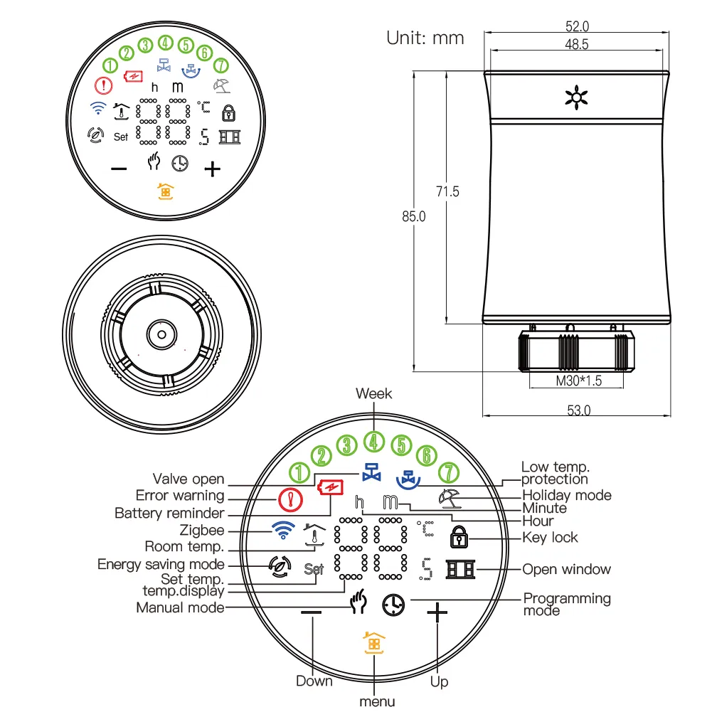 MoesHouse ZigBee Termostato Tuya Attuatore radiatore Valvola Regolatore di temperatura TRV programmabile intelligente Controllo vocale Alexa Nuovo8936978