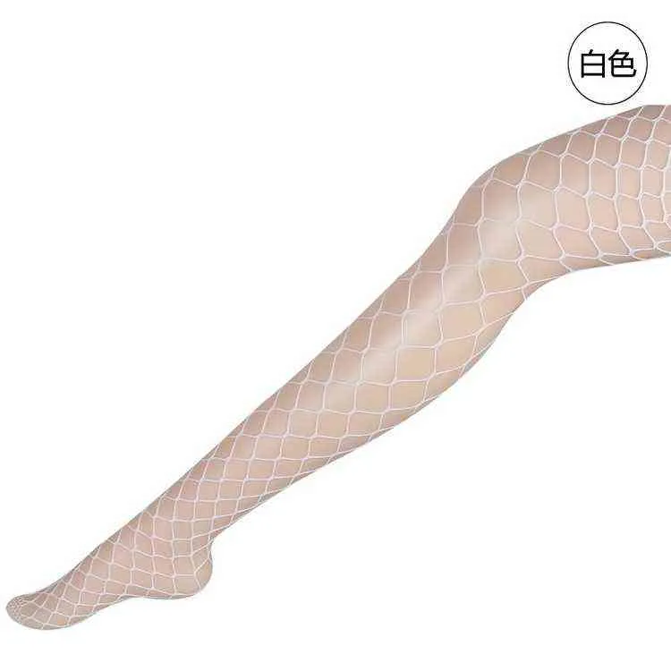 ホワイトセクシーな女性のハイウエストの網タイツのストッキングフィッシュネットクラブタイツPanty編み具PantyhoseズボンメッシュランジェリーTT016 1ピースY1130