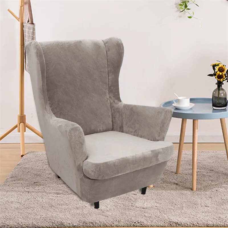 Samtstoff Ohrensesselbezug Stretch Spandex Sesselbezüge Moderne abnehmbare Relax Sofa Schonbezüge mit Sitzkissen 220302