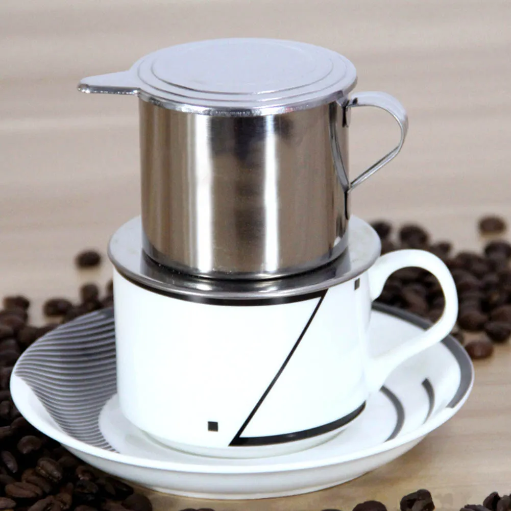 50/100ml estilo Vietnã Aço inoxidável Cafeteira fabricante de filtros de café Infuse Cust Camping de escritório portátil Durável Durável