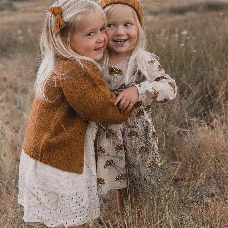 Enkelibb enfants hiver manteaux tricotés joli style enfant en bas âge garçons filles pop cprn cardigan bébé chaud pour 211204