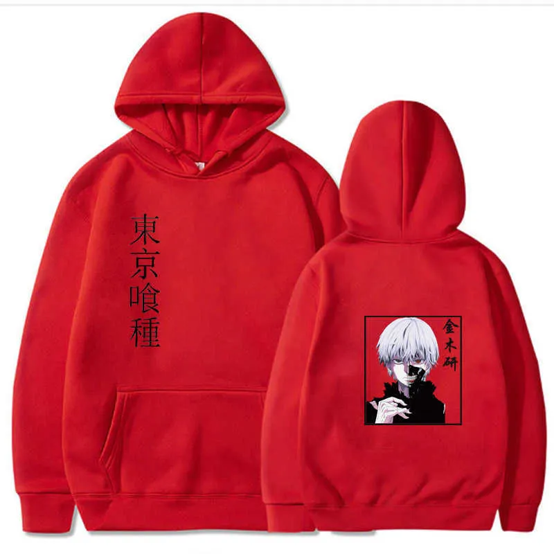 Anime Tokyo Ghoul Hoodie Pullover Tops Casual doppelseitige Herbst Unisex Y0804