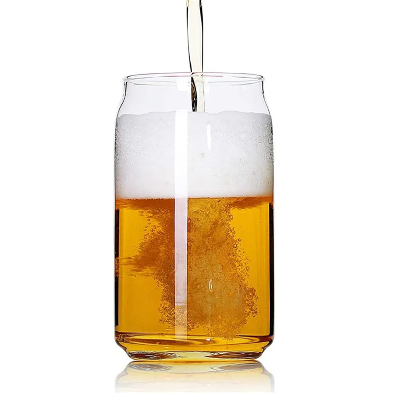Entrepôt américain 16oz Tasses à bière en verre de sublimation Bouteille d'eau en verre Canette de bière Verre Tumbler Verres à boire avec couvercle en liège en bambou et 251q