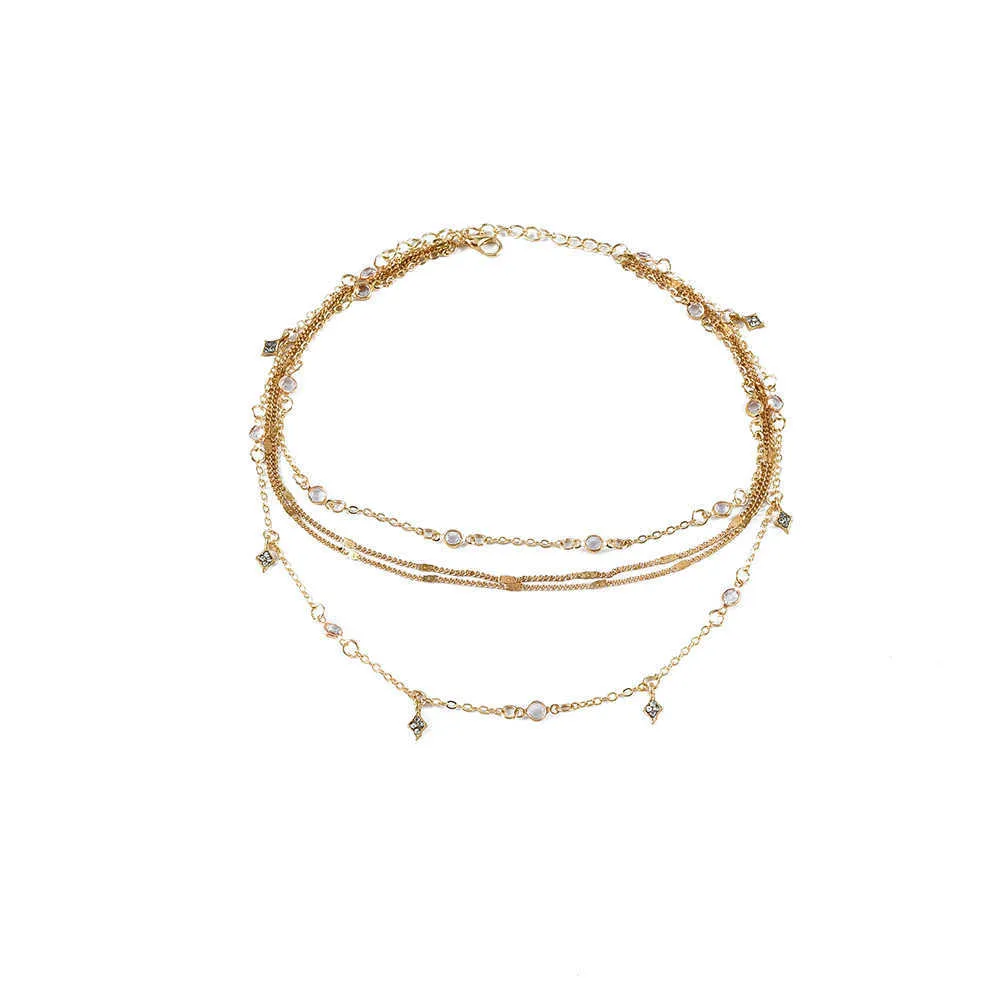 Mode or cristal étoiles pendentif colliers pour femmes collier multiniveau femme Boho Vintage bijoux cadeau de mariage 210721