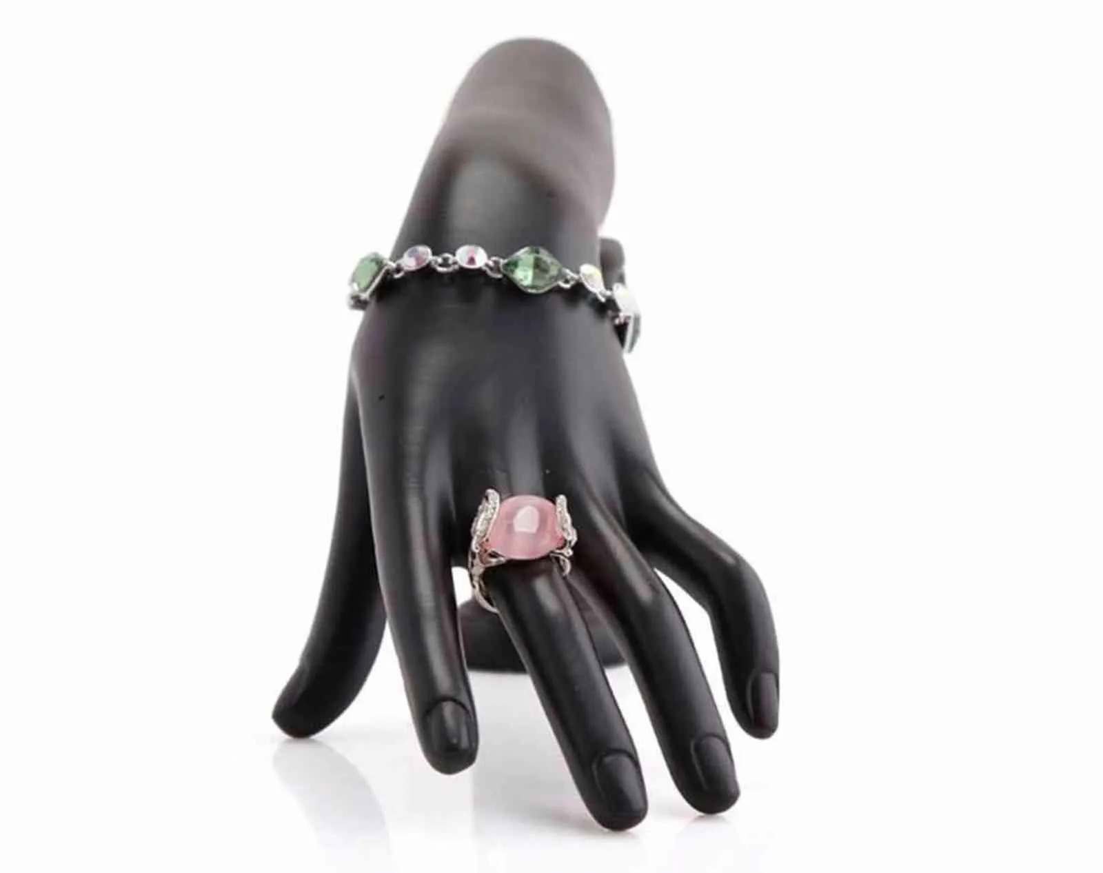1 pieza de maniquí femenino, modelo de exhibición para mujer, relojes, anillos, pulseras, collar, joyería, ilustraciones, negro inclinado, 211105