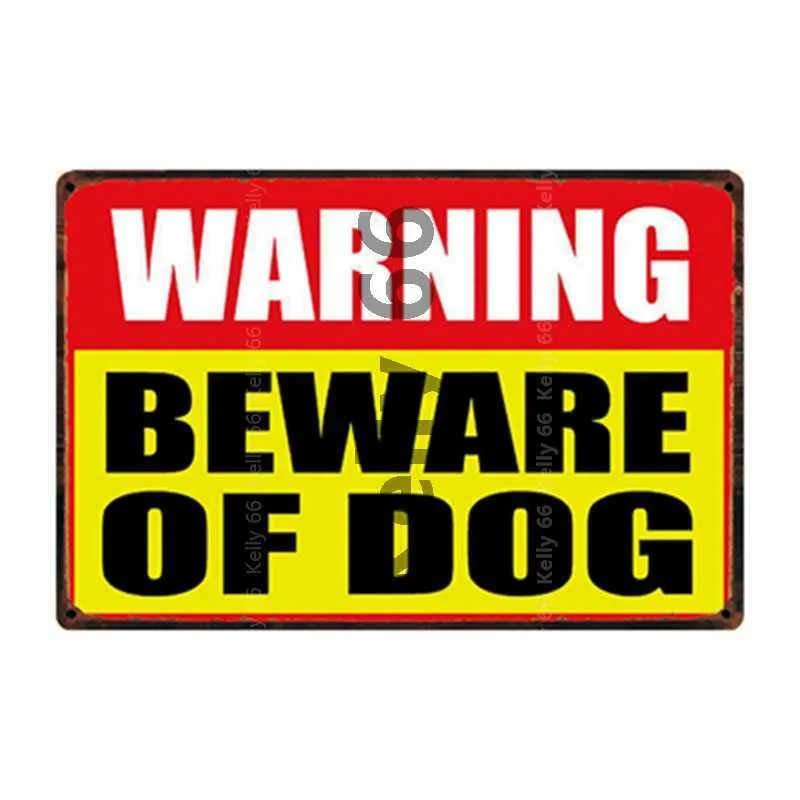 Pet Shop Warning Beware Of Dogs Kisses Keep Out Metal Sign Home Decor Bar Wall Art Painting 2030 CM Size5620213