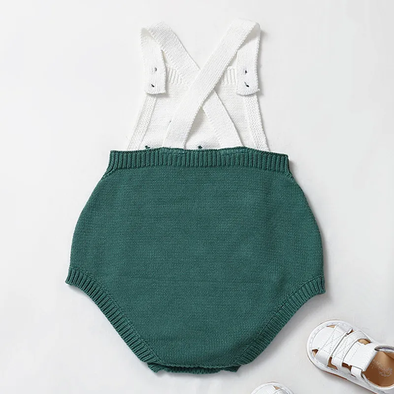 Baby Jumpsuit Autumn Winter Handmade Wool Ball Toddler Bag Fart Knitted Woolen Children Clothes 210515