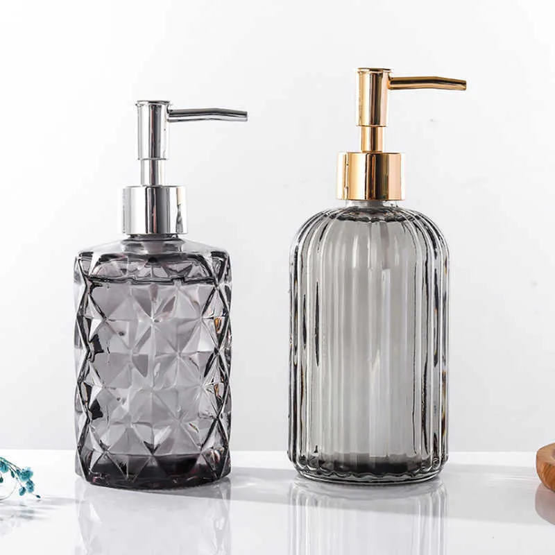 Dispenser di sapone liquido mani in vetro portatile Pompa shampoo Bottiglia gel doccia Scatola di immagazzinaggio Lavello da cucina Set di accessori il bagno NOVITÀ