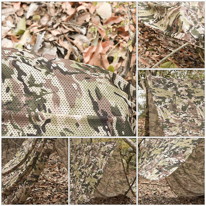 1.5m Width Camouflage Mesh Cloth Shade Net Camo-netting for Garden Awnings Outdoor Pergola Hide Sun Shelter Shade Gazebo Y0706