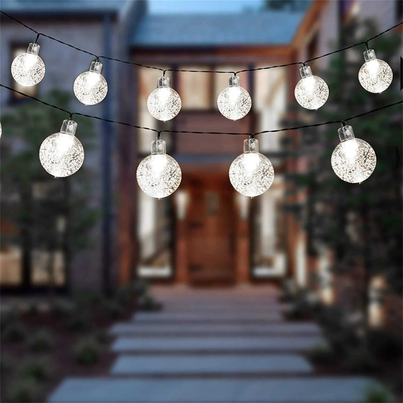 40 # 30 LED Boule de cristal 6.5M Lampe solaire Power LED String Fairy Lights Strings Guirlandes solaires Jardin Décor de Noël pour l'extérieur Y0720