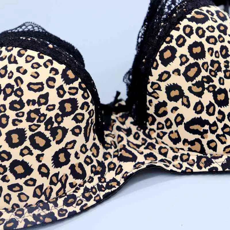 NXY sexy set Beauwear Super Plus Size Mujeres Leopard Bra Breve Conjunto d E f G Copa Conjunto de ropa interior de encaje femenino Cobertura completa Lencería suave y delgada 1128