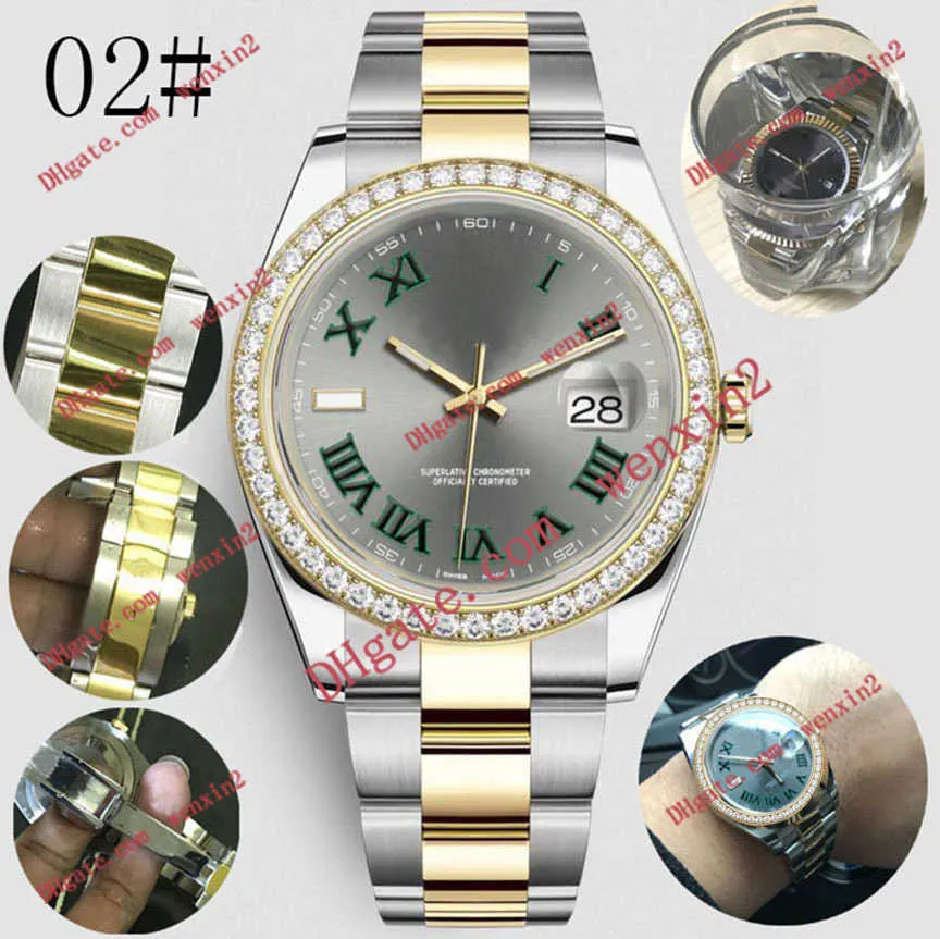 Waterdicht Klein diamanten herenhorloge Rome cijfers Mechanica automatisch 41 mm Kwaliteit roestvrijstalen bezel Super lichtgevende sport Sty290y