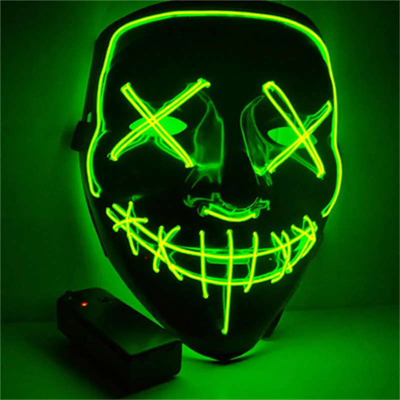 Светодиодная световая улыбающаяся маска для вечеринки на вечеринке Хэллоуин Роман ужасов Fun Horror Ball House2209010
