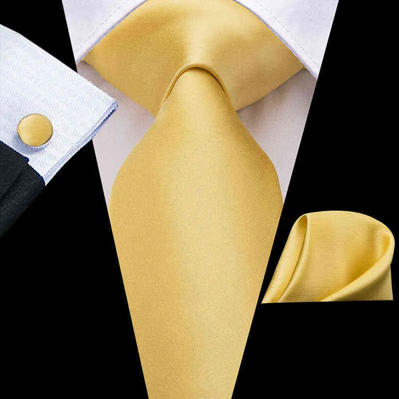 Hi-tie Silk Men Tie set bloemengele gouden stropdassen en zakdoeken manchetknopen set set heren trouwfeestje mode nekbinding c-3304v