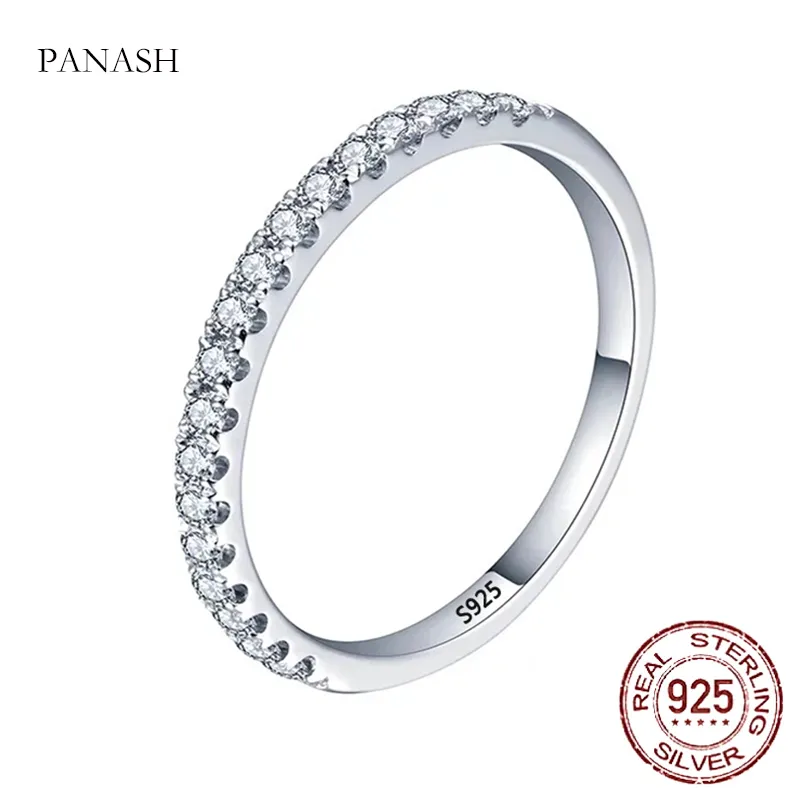 Bague originale en argent 925, Micro Zircon de 2mm, bagues empilables, bracelet de fiançailles, cadeau délicat pour femmes, JZ002229T