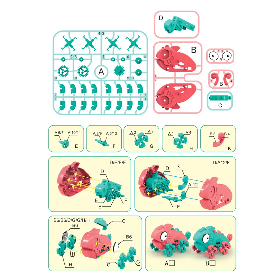 DIY Assemble Electric Chameleon Robot Science Model ToysSTEM Creative Animals Model Educational Interdraft Toys for Kids 6+