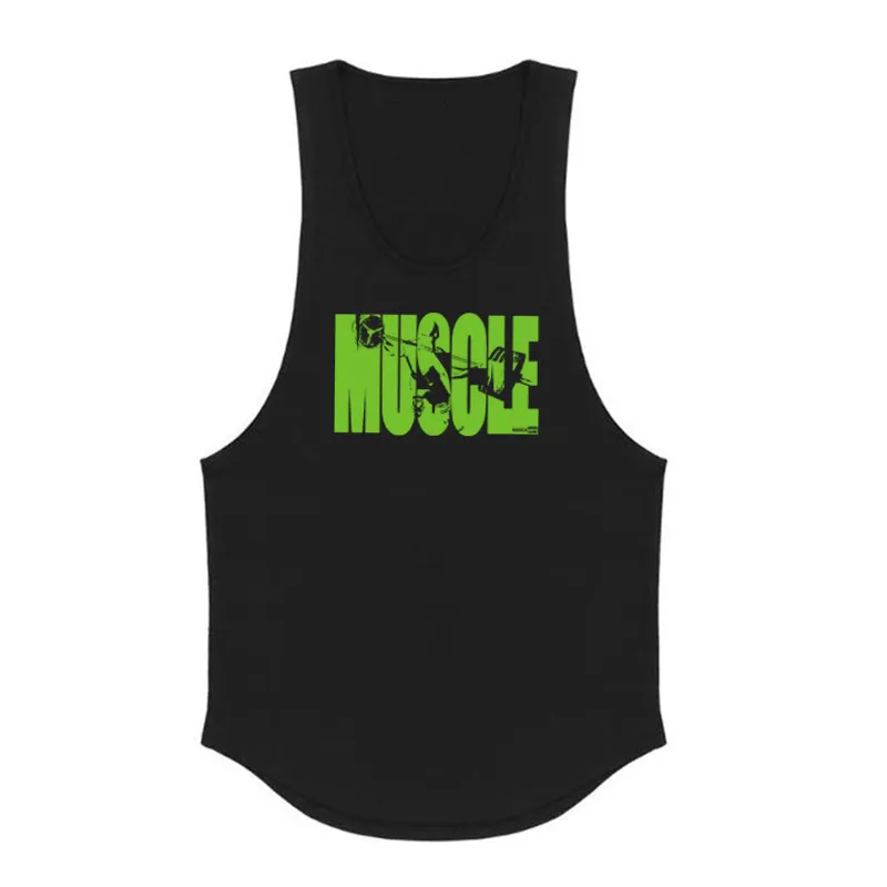 Marque Vêtements Fitness Débardeur Hommes Sexy Bodybuilding Stringer Vert Muscle Chemise D'entraînement Gilet Gymnases Sans Manches Maillot 210421