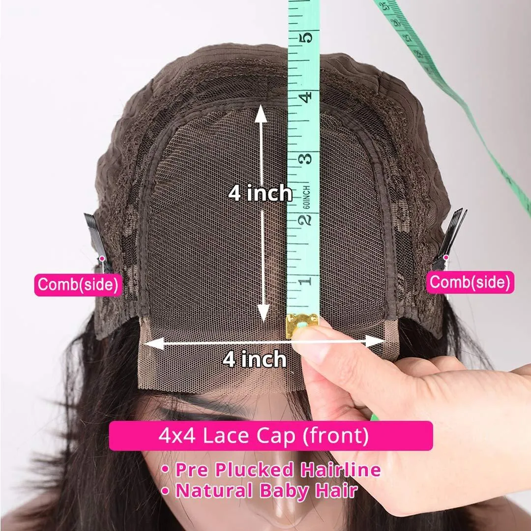 Кружевое парик натуральные детские волосы волна тела