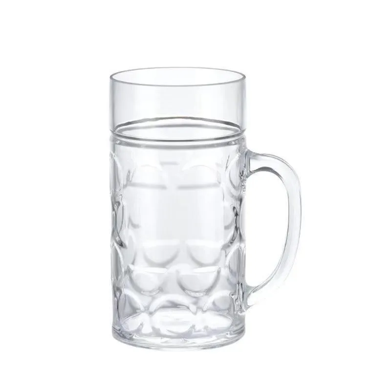 Tassen 1000 ml Bierkrug Handgemachte Hitzebeständigkeit Klarglas Kaffee Tee Milch Saft Tasse Wasser Trinken Büro Drinkware236J