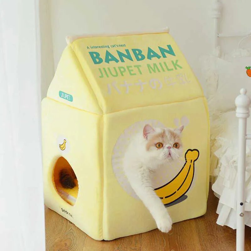 ストロベリーミルクバナナミルク猫ベッドキャットハウス210722.