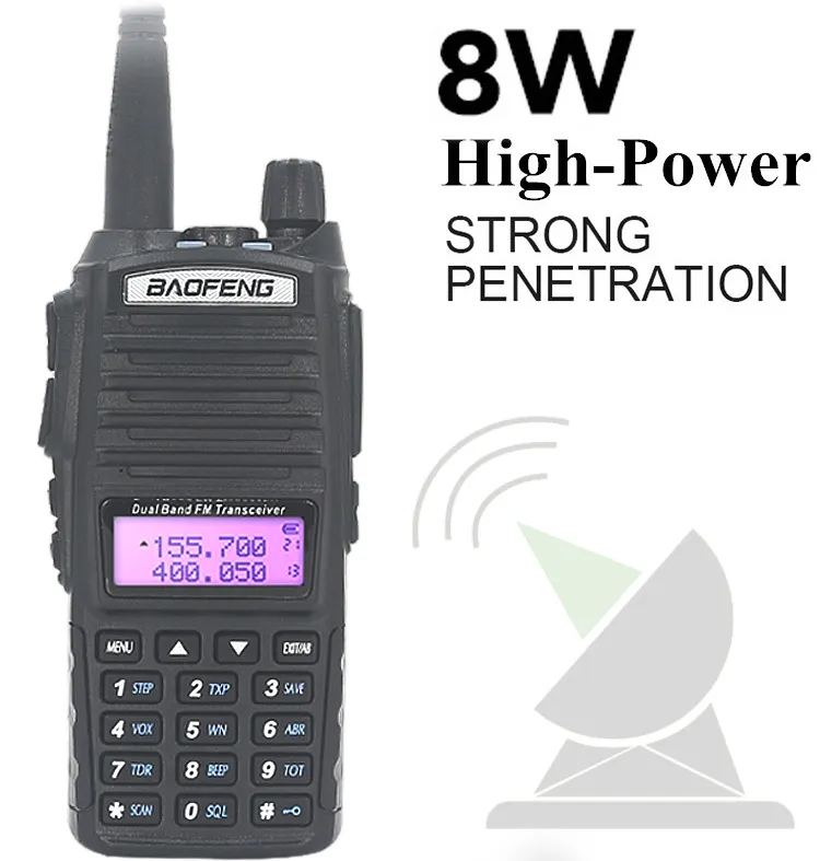 2 шт. Baofeng UV 82 5W 8W Walkie Talkie Boafeng UV-82 Walkie-Talking Dual PTT Двухсторонний UHF VHF Radio 10 км UV5R 888S