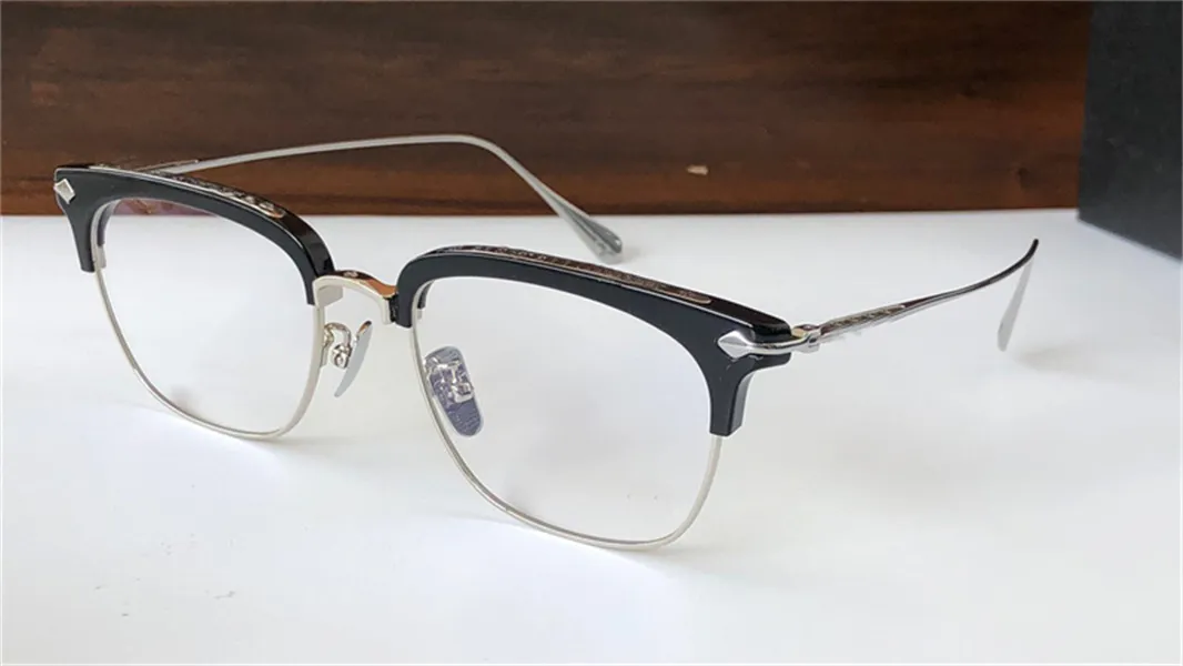 新しい眼鏡フレームメガネSluntradicti Men Eyeglassesデザインハーフフレームメガネヴィンテージスチームパンクスタイルwith Case262Z