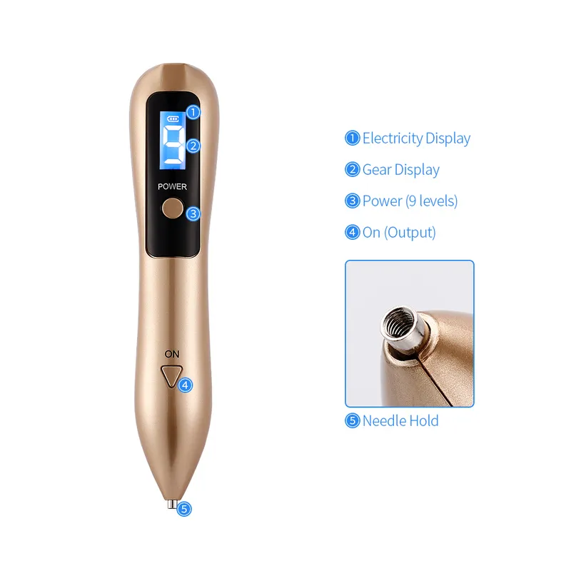 Stylo Laser LCD LCD, Machine Rechargeable pour enlever les tatouages, les grains de beauté, les taches de rousseur, les verrues et les taches foncées, soins du visage, 26