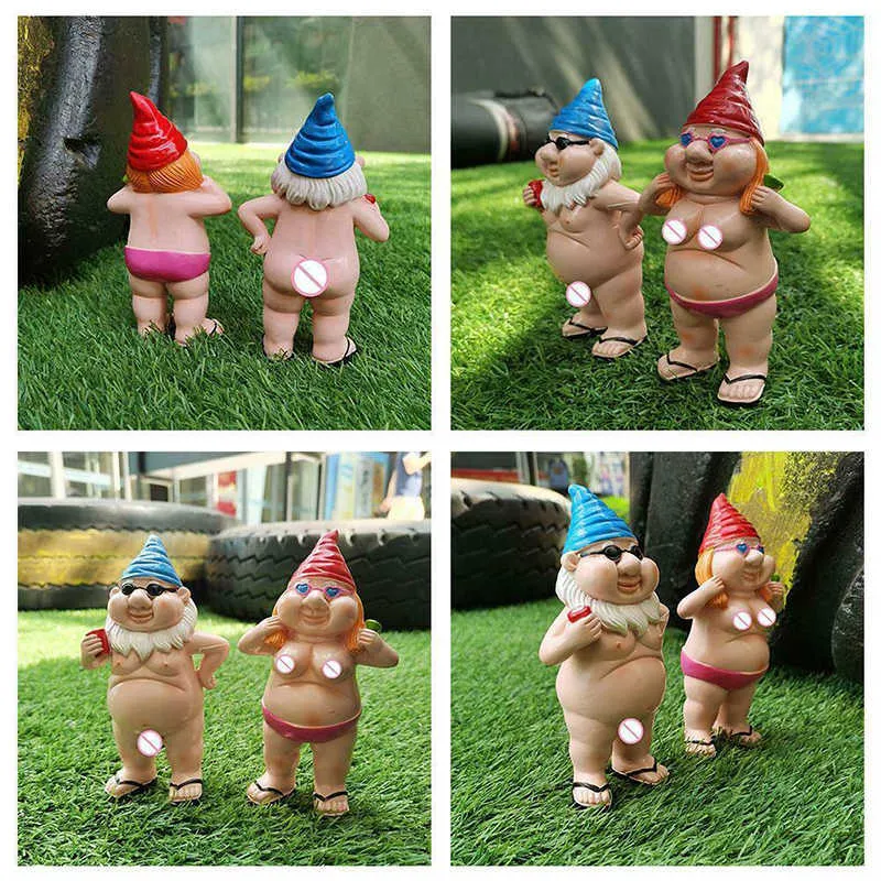 Jardin GoblinArt décoration homme nu femmes Gnomes pour cour extérieure résine ornements maison intérieur Statue artisanat décor 2109297660312