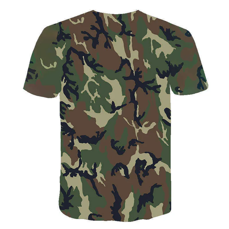 Red gray green camouflage clothing 3d printed T-shirt men and women short-sleeved T-shirt fashion breathable T-shirt size s-6xl Y0809