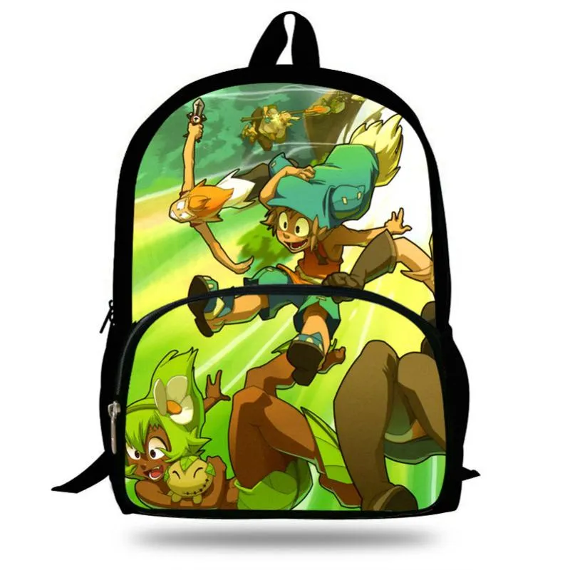 School Bags 16-inch Children Wakfu Printing For Teenagers Mochila Backpack Kids Boys&Girls Daily Book Bag244i