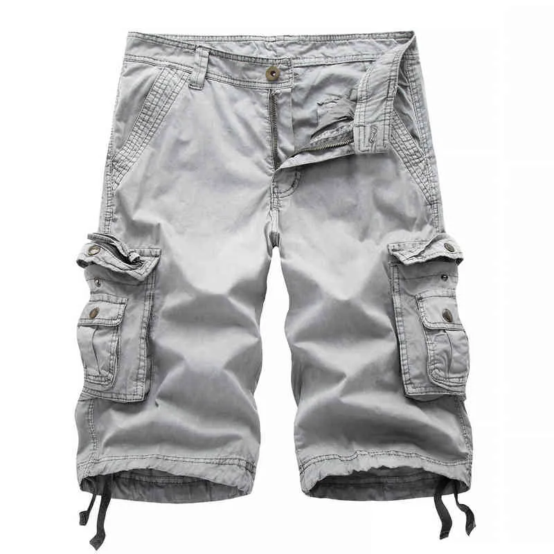 8 färger plus storlek 29-48 Ny varumärke sommar kamouflage lösa last shorts män camo sommar kort byxor homme cargo shorts inget bälte g1209