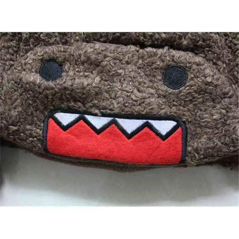 Cartoon Big Mouth Domo Winter Bomber Ushanka Russian Fur Hat Warmthated Ear Flaps Cap för Menwomen Boysgirls Hats Cap202Q