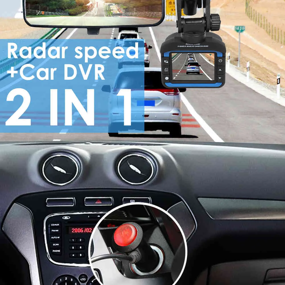 Bil DVR 2 i 1 Radar DVR Anti-Radar 12 Språk Kamera Detektion Driving Recorder Car Detector