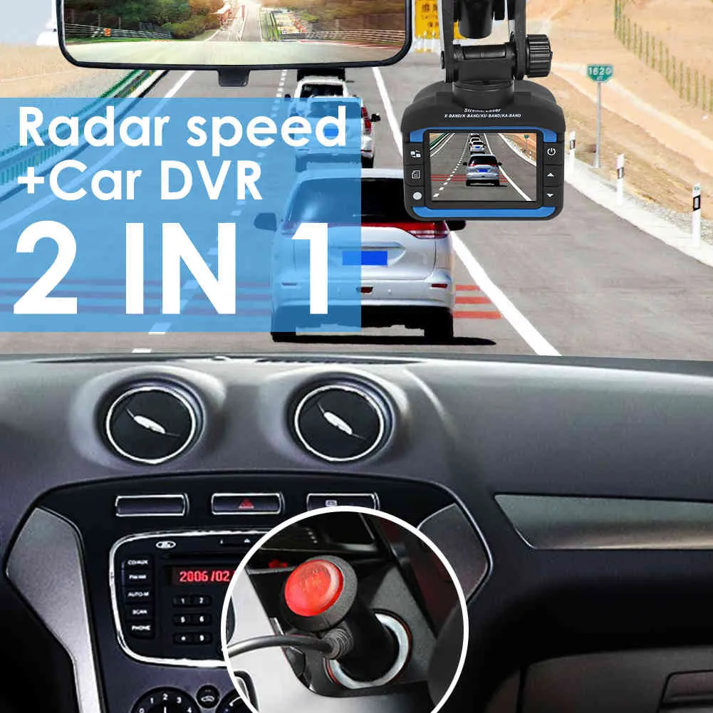 Carro DVR 2 em 1 radar DVR Anti-radar 12 idiomas detecção de câmera Detector de carro